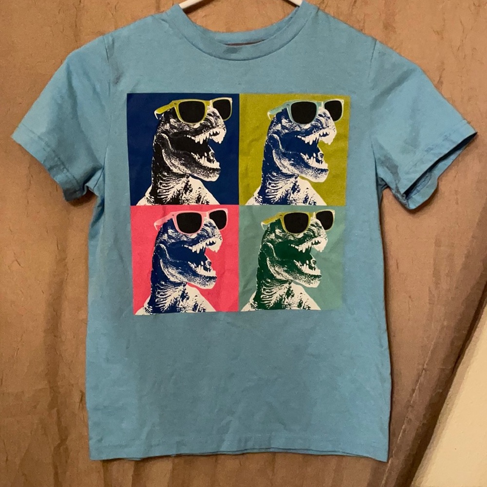 Arizona Jean Co. Boys size 8 husky t shirt featuring t-Rex in sunglasses! - Picture 1 of 4